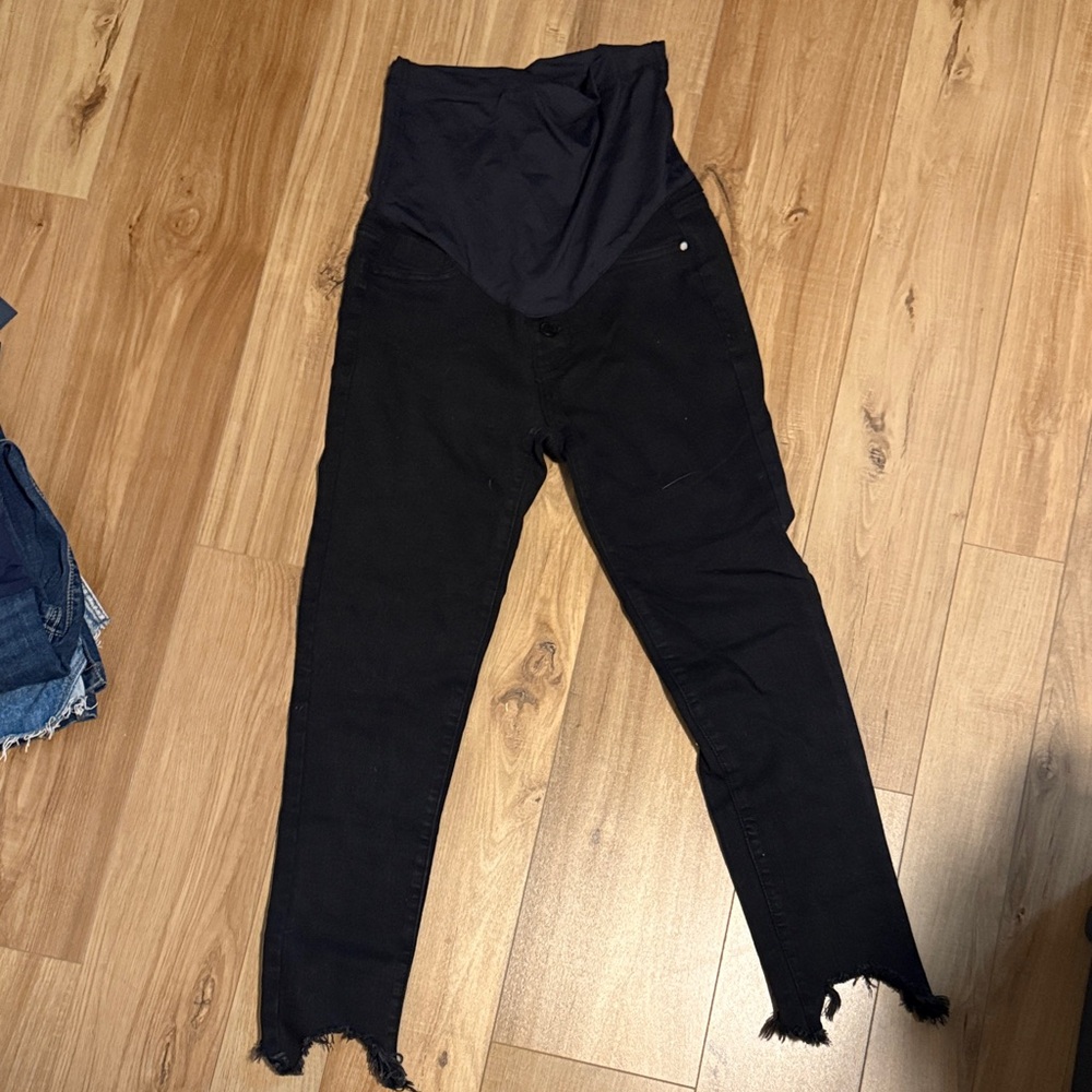 Pinkblush Black Kids Jeans with Frayed Hem